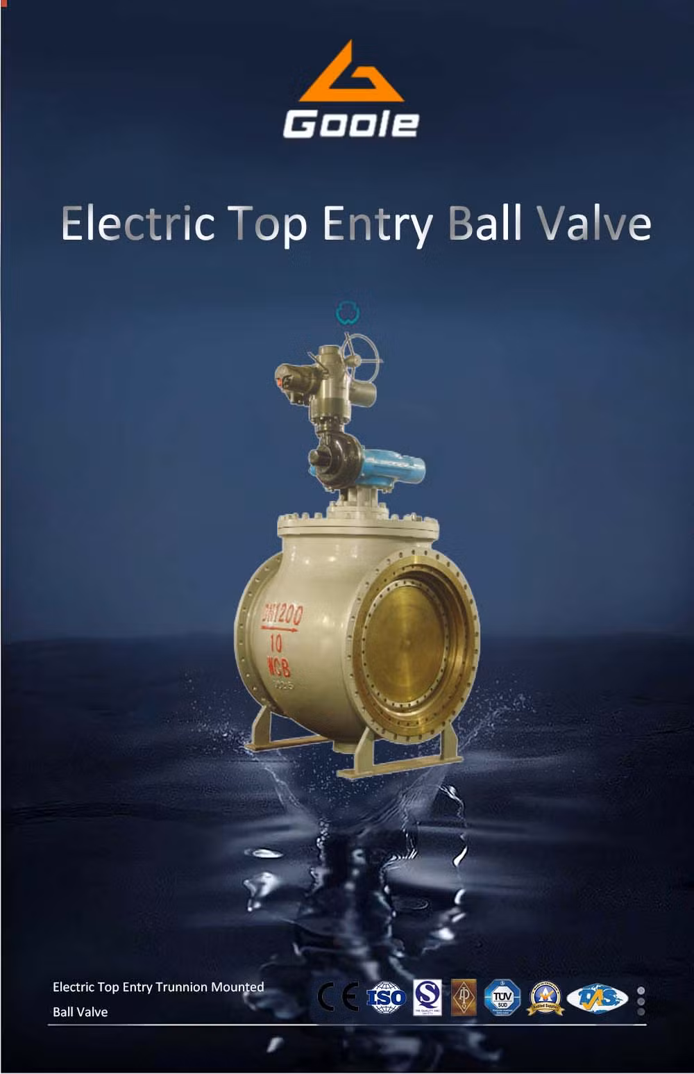 API Electric Stainless Steel Top Entry Trunnion Mounted Ball Valve