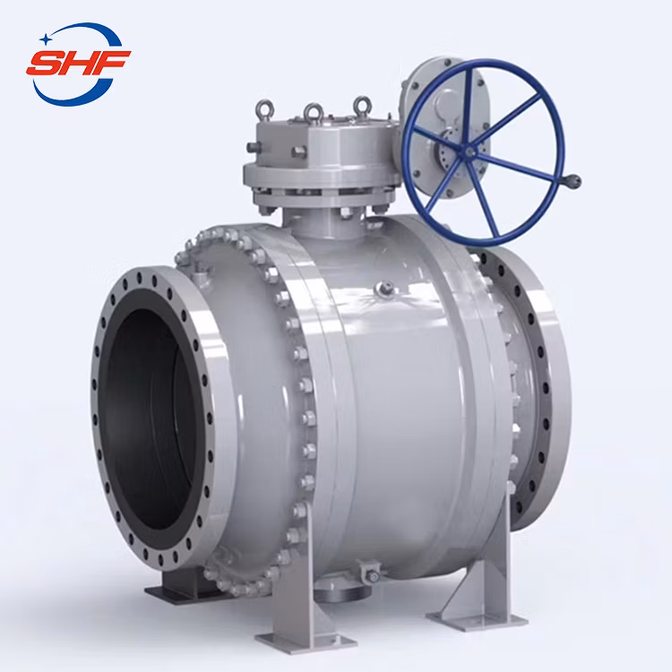 Cast Steel Metal to Metal Seated Large Diameter Trunnion Ball Valve with Gear Operator