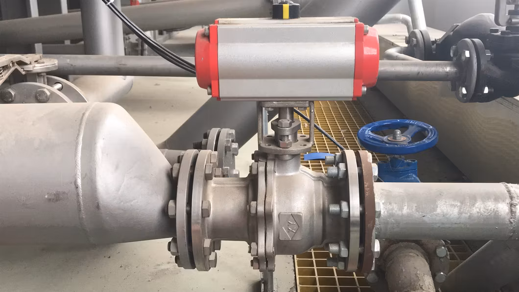 Xinyi DN32 6 Inch 2 Way Stainless Steel Air Operated Pneumatic Flanged Ball Valve