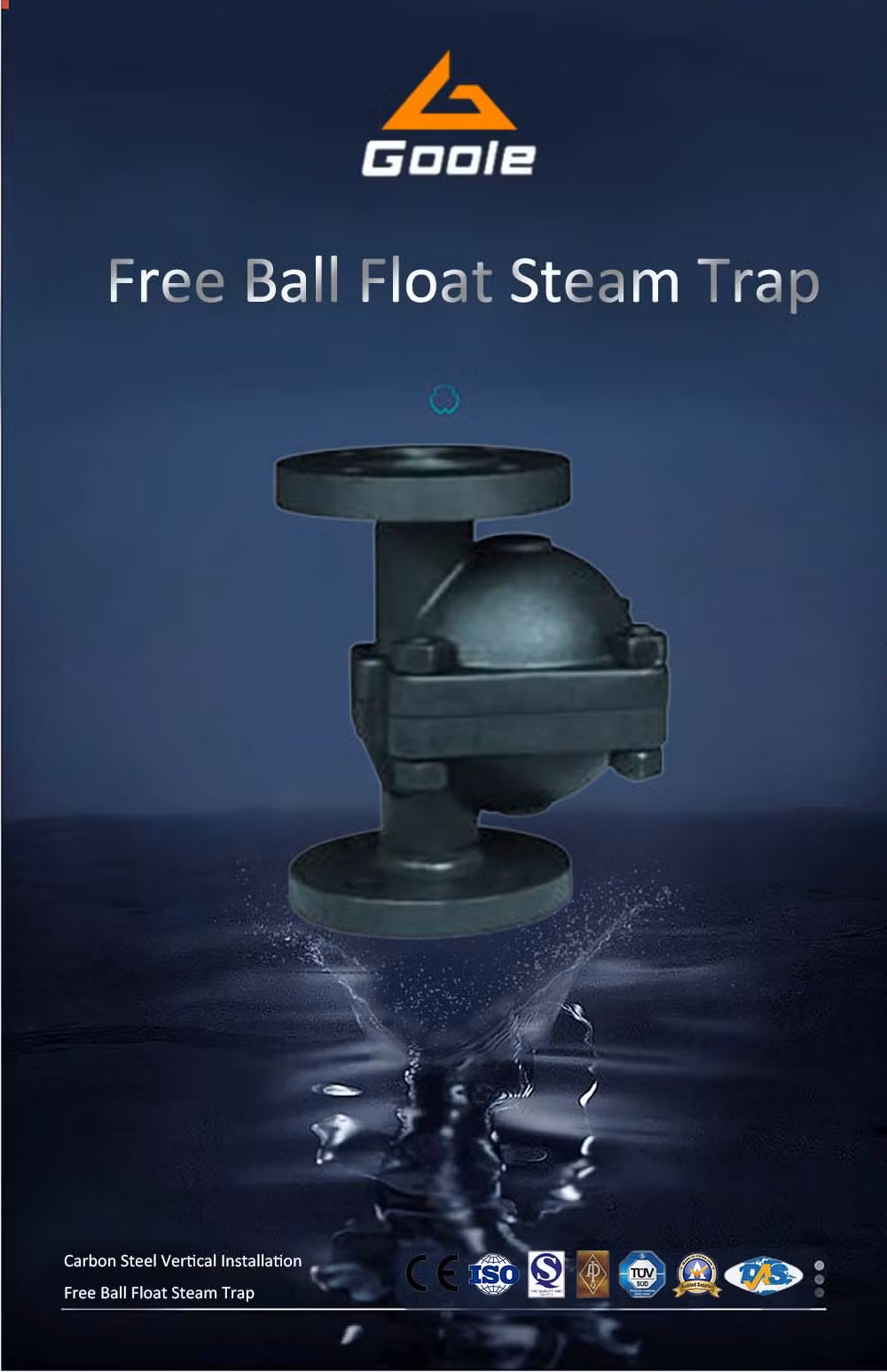 Carbon Steel Vertical Installation Free Ball Float Steam Trap / Flanged/Threaded Ends