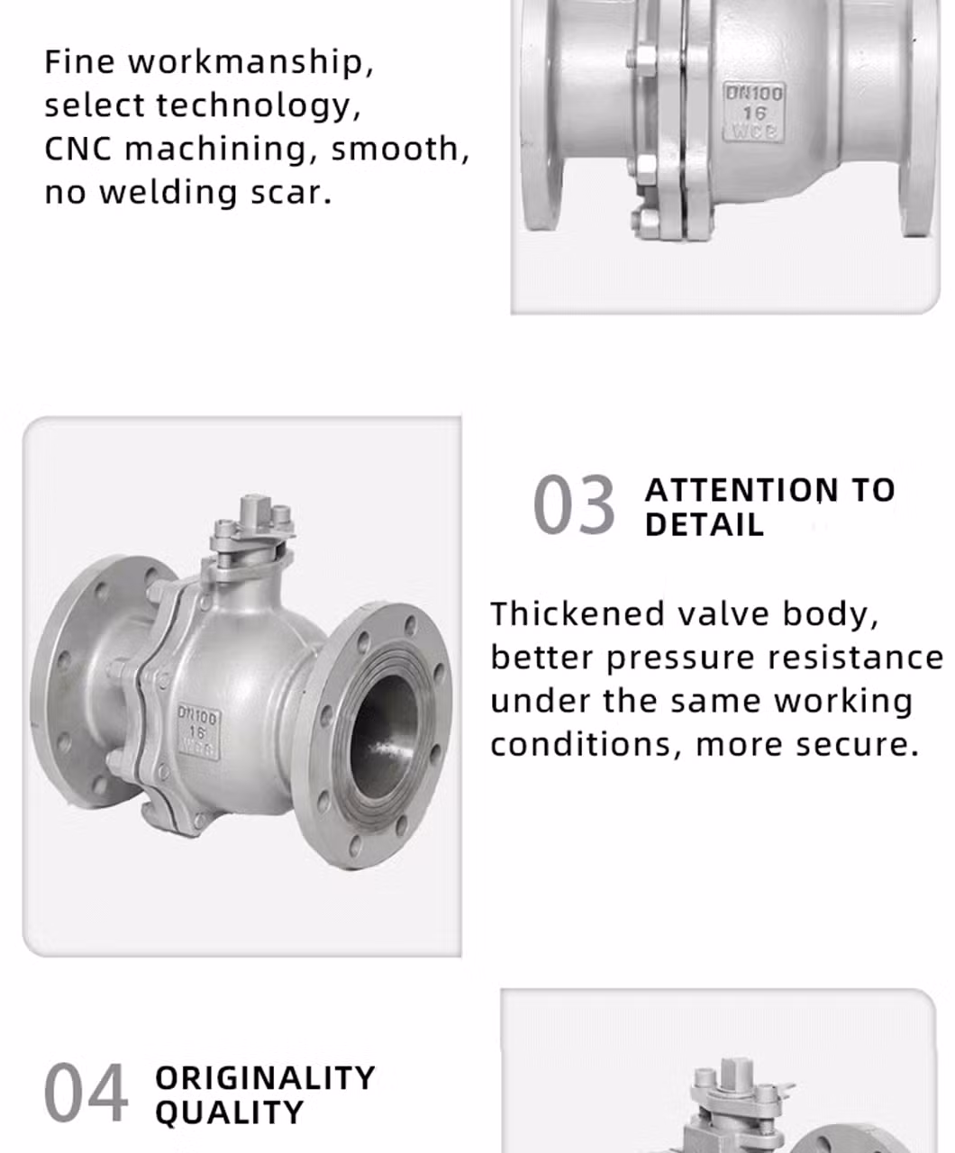Q41f-16 3 Inch 6 Inch GB Standard Manual High Pressure Normal Temperature Customizable Stainless Steel Body PTFE Soft Seal Flange Float Industry Ball Valves