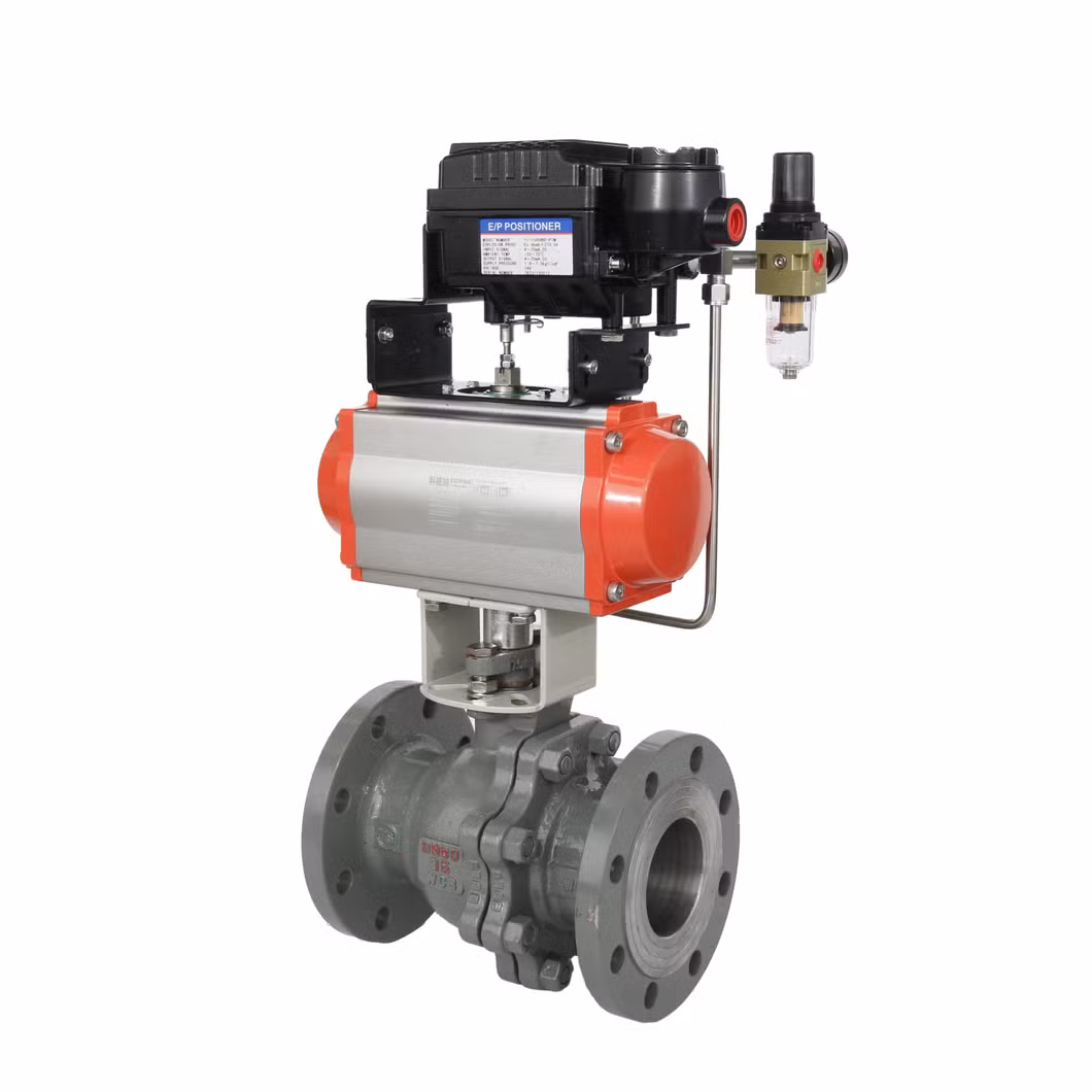 Covna Stainless Steel Fixed Type Pneumatic Flange Ball Valve