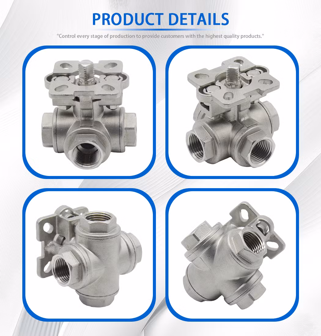 Stainless Steel Fixed Muti-Port L/T Type Four-Way Ball Valve for Water/Oil