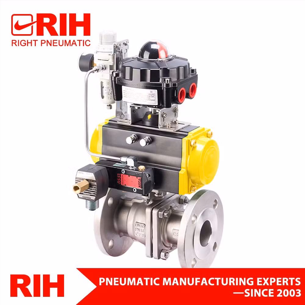 Wenzhou Flanged Stainless Steel Automatic 1 Inch Gas Safety Solenoid Pneumatic Actuated Ball Control Valve