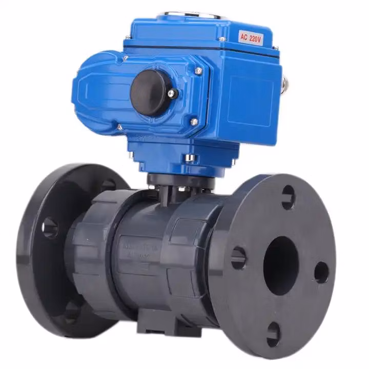 ANSI/GB/JIS/DIN Motorized Plastic Flanged Ball Valve Full/Reduced Bore Hard/High Pressure/Temperature
