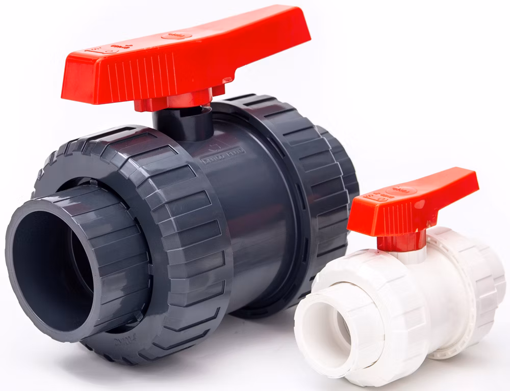 High Quality PVC Full Flow True Union Ball Valve UPVC Double Union Non Actuator Ball Valve Body Plastic Socket End or Female Threaded BSPT Ball Valve