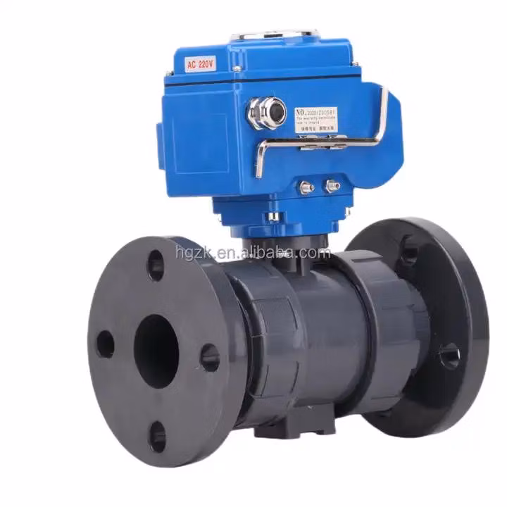 ANSI/GB/JIS/DIN Motorized Plastic Flanged Ball Valve Full/Reduced Bore Hard/High Pressure/Temperature