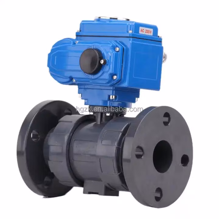 ANSI/GB/JIS/DIN Motorized Plastic Flanged Ball Valve Full/Reduced Bore Hard/High Pressure/Temperature