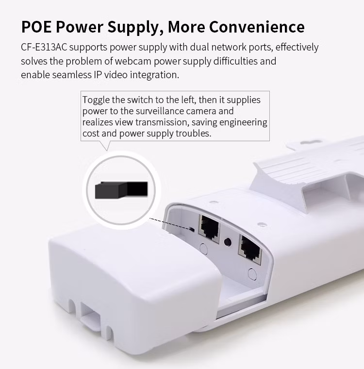 Comfast CF-E313AC 900Mbps 5km Point to Point Long-Range Outdoor WiFi CPE 5.8GHz Wireless Outdoor CPE Bridge