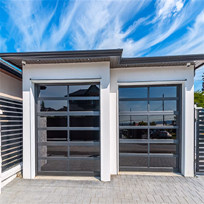 Sectional Modern Industrial Automatic Aluminum Glass Bifold Garage Door