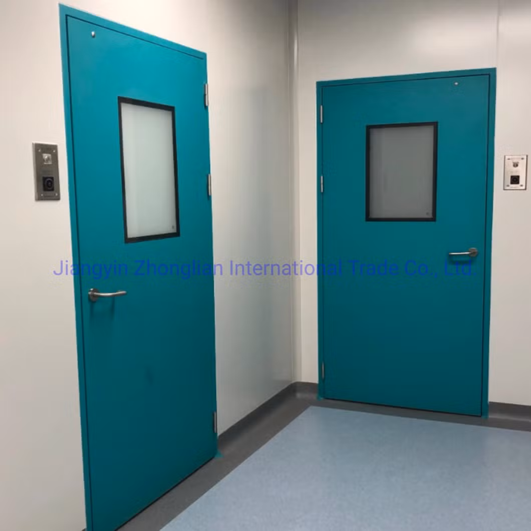 Industrial Use Durable Double Leaf Stainless Steel Swing Traffic Kitchen Door for Supermarket