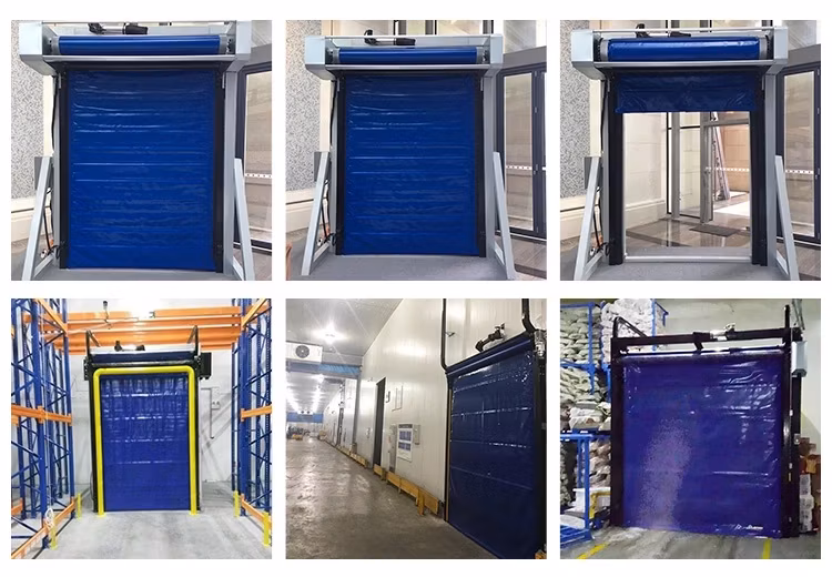 Thermal Insulated PVC Rapid Rolling up Door with Heating Device for Cold Stores or Freezer Room