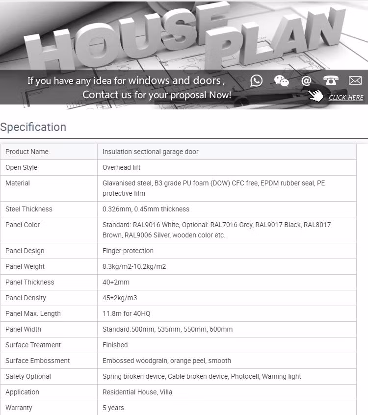 Prima Promotion Price Sectional Garage Door Automatic Fast Deliveryglass Garage Door