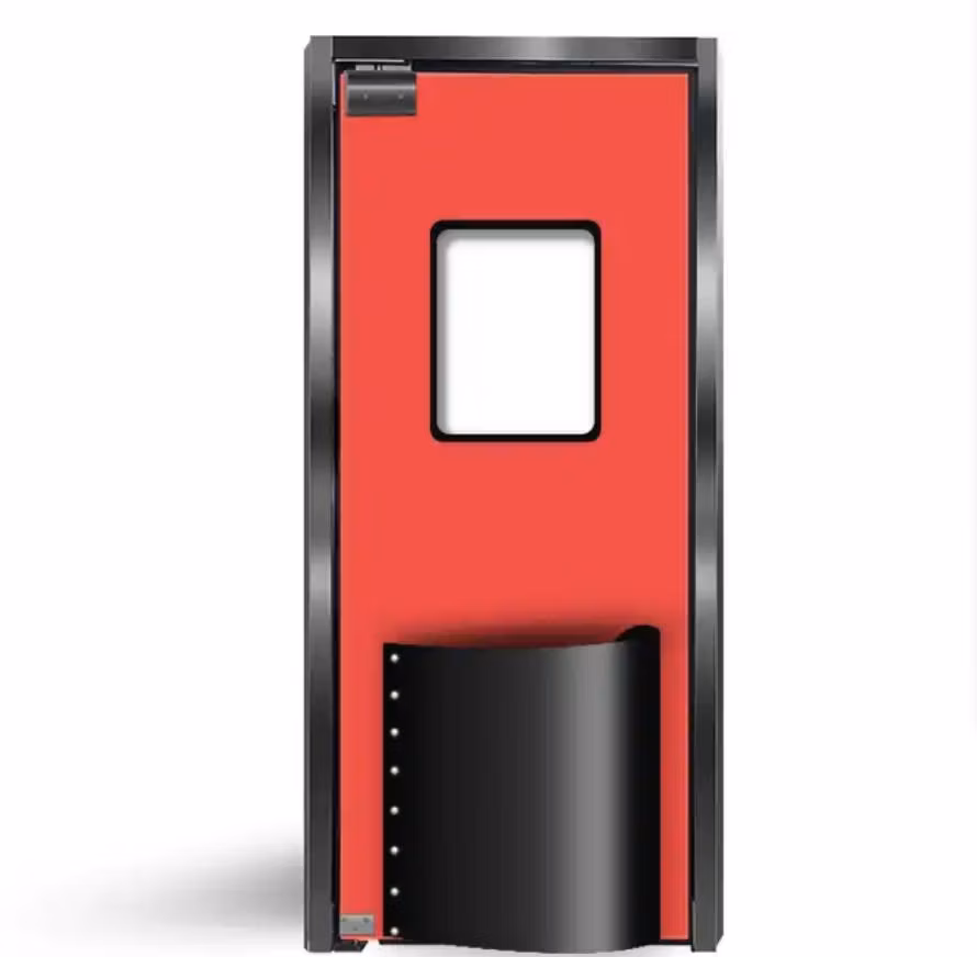 Industrial Use Durable Double Leaf Stainless Steel Swing Traffic Kitchen Door for Supermarket