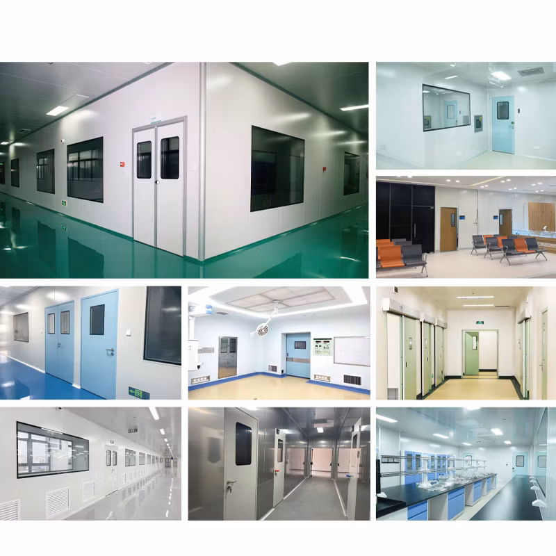 GMP Modular Steel Glass Door Industrial Food Factory Hospital Lab Push Swing Clean Room Medical Door