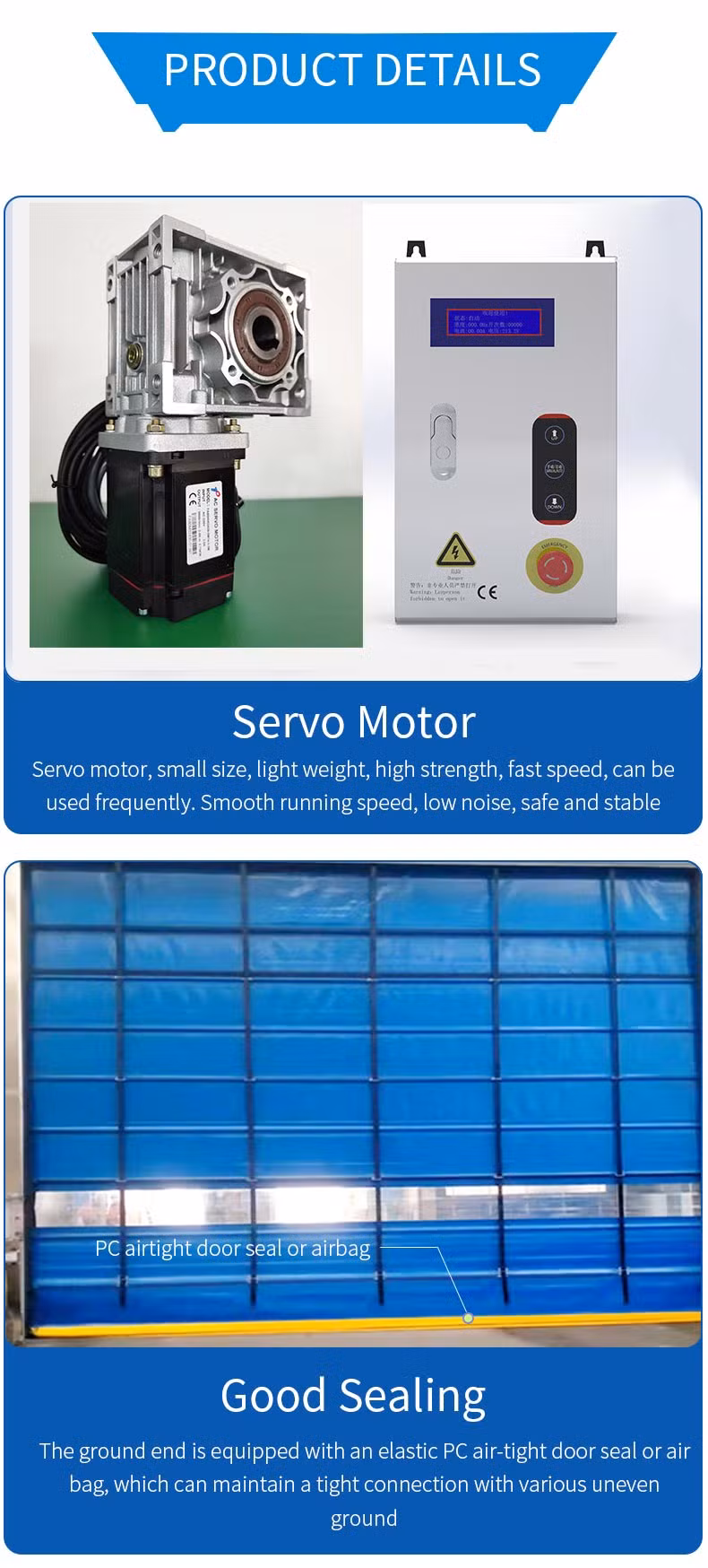 Safety Folding up Stack Fabric Stacking Fast Rapid Roller Shutter Door