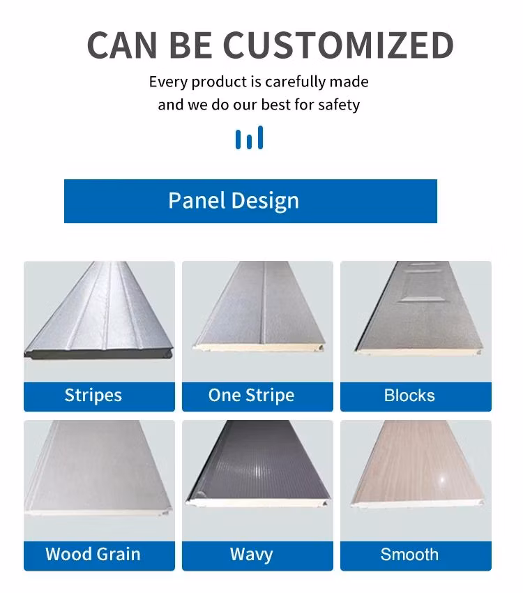 Modern Residential Commercial Sandwich Panel Automatic Insulated Electric Sectional Overhead Flush Steel Garage Doors