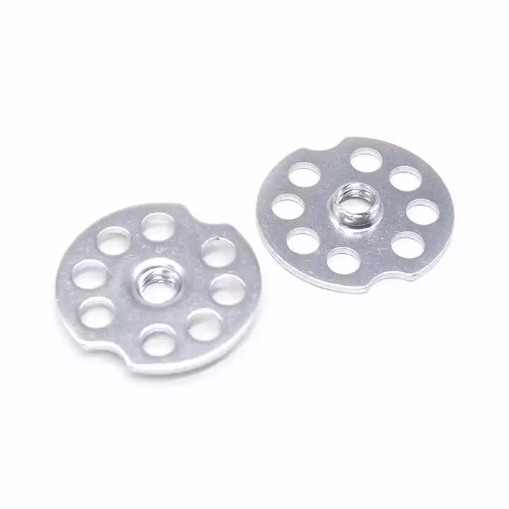 Made in China Zinc Plated Stainless Steel Stamping Parts Multi-Hole Water Pump Gasket Stamped Perforated Washer Round Close Base Car Spacer Compressor Gasket