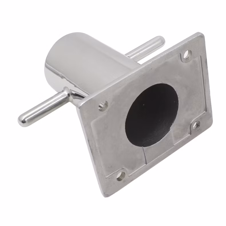 Customized Precision Casting 316 Stainless Steel Jetty Marina Hollow Base Cleat Single Cross Boat Dock Mooring Bitt Bollard