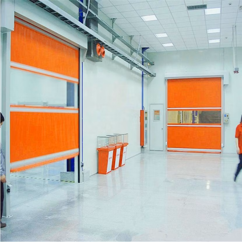 Thermal Exterior Type Safety Double - Forged External Design Garage Automatic Wholesale Popular PVC Popular Factory-Price Roller Shutter High Speed Door