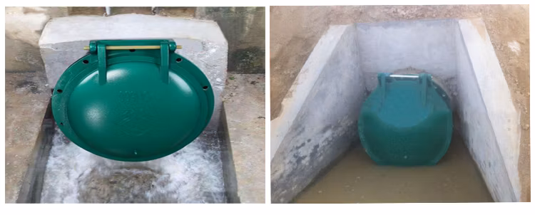 Fiberglass (FRP/SMC) Flap Gate with Check-Stop Valve Premium Outdoor Insulated Products