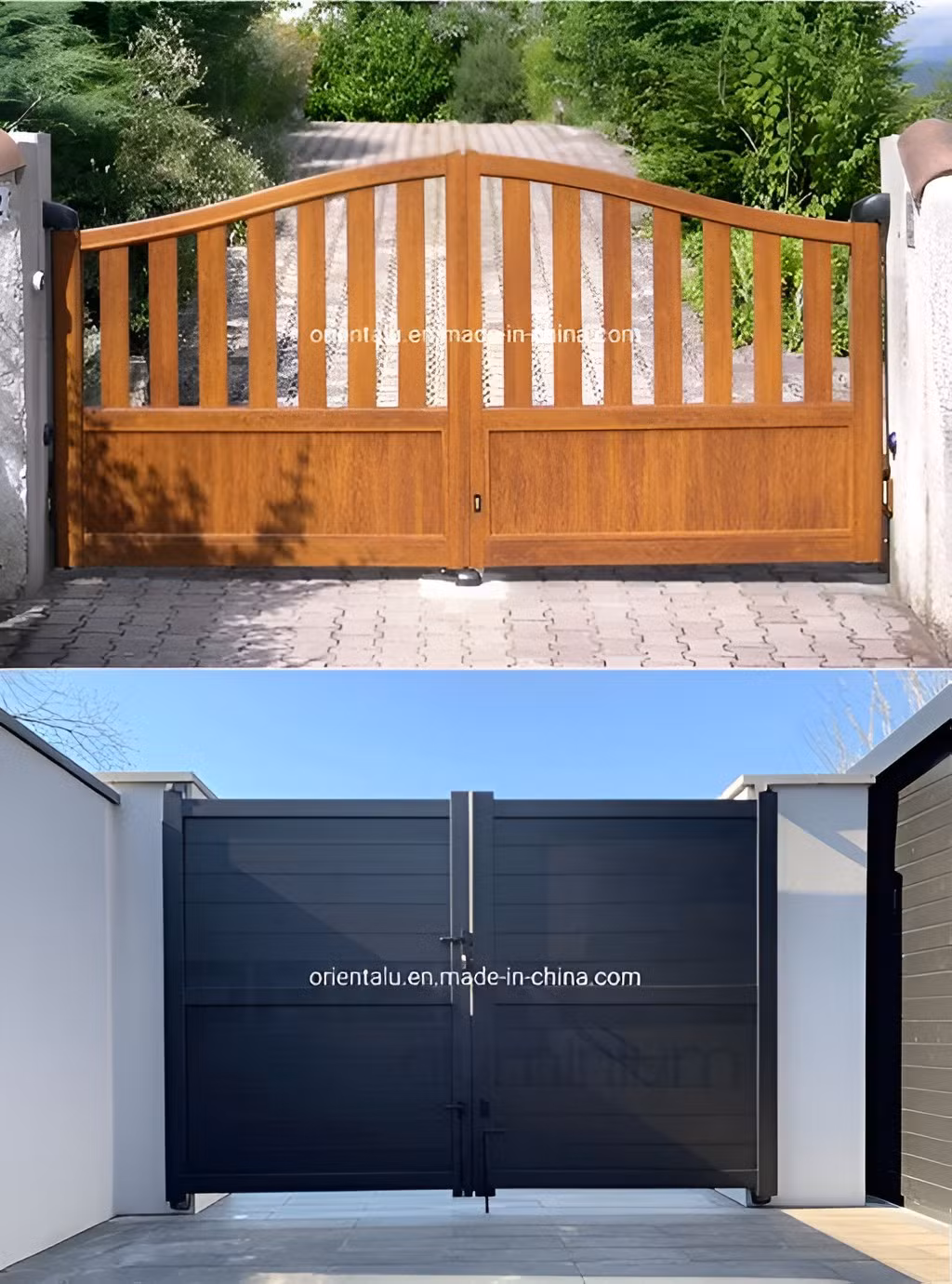 Modern Decorative Aluminium Industrial Metal Driveway Gate Nice Looking Swing Gate Aluminum Easy Aluminum Gates