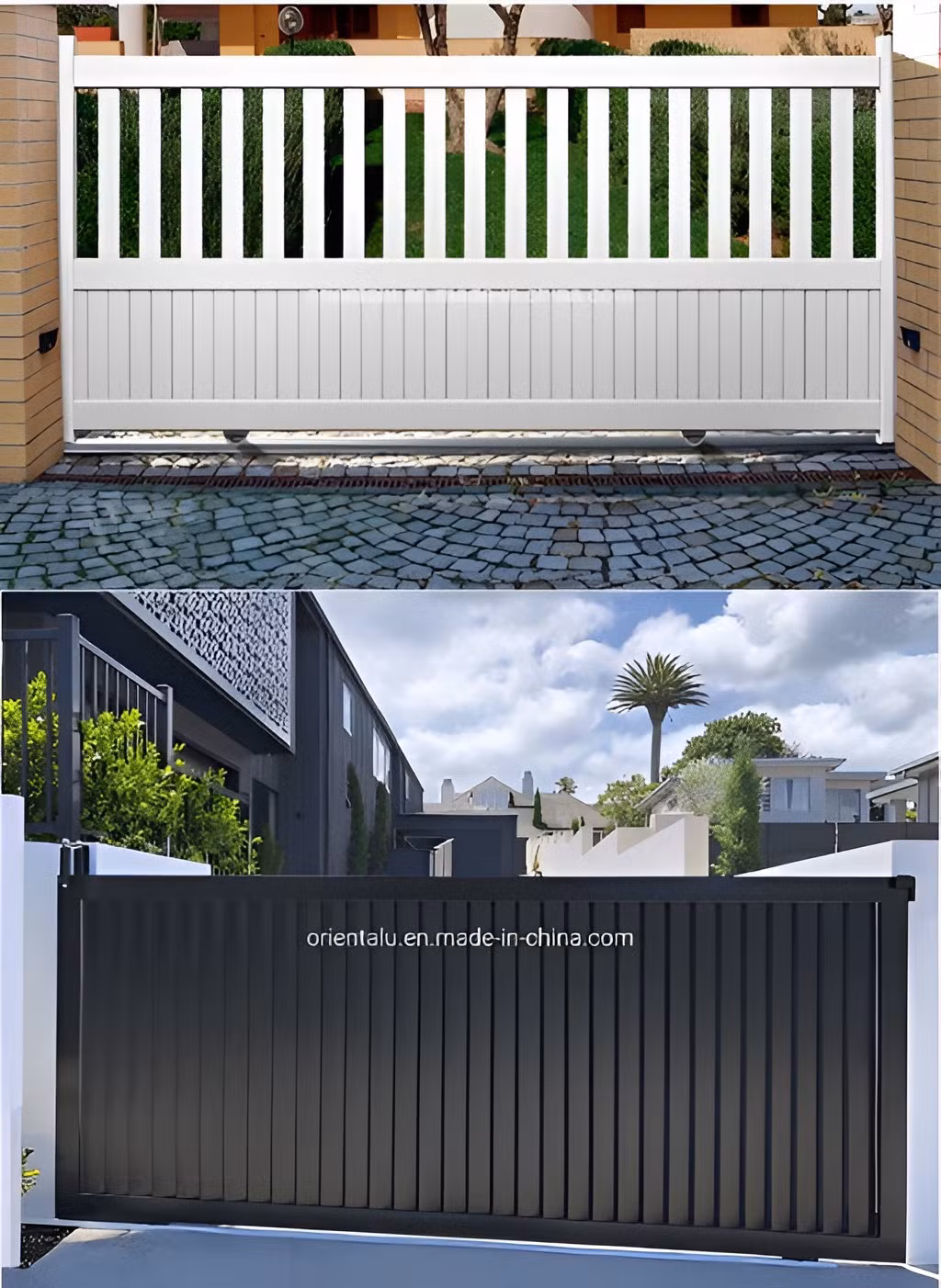 Modern Decorative Aluminium Industrial Metal Driveway Gate Nice Looking Swing Gate Aluminum Easy Aluminum Gates