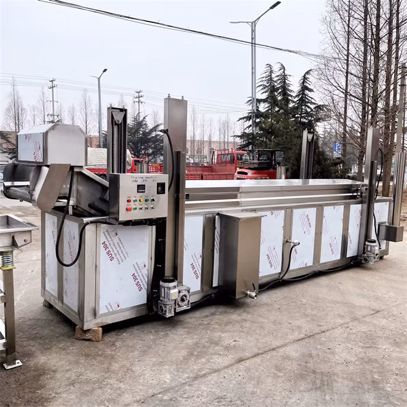 Industrial Gas Heating Chicken French Fries Deep Continuous Frying Machine Potato Banana Chips Electric Type Fryer Machine Price on Sale Food Snack Machinery