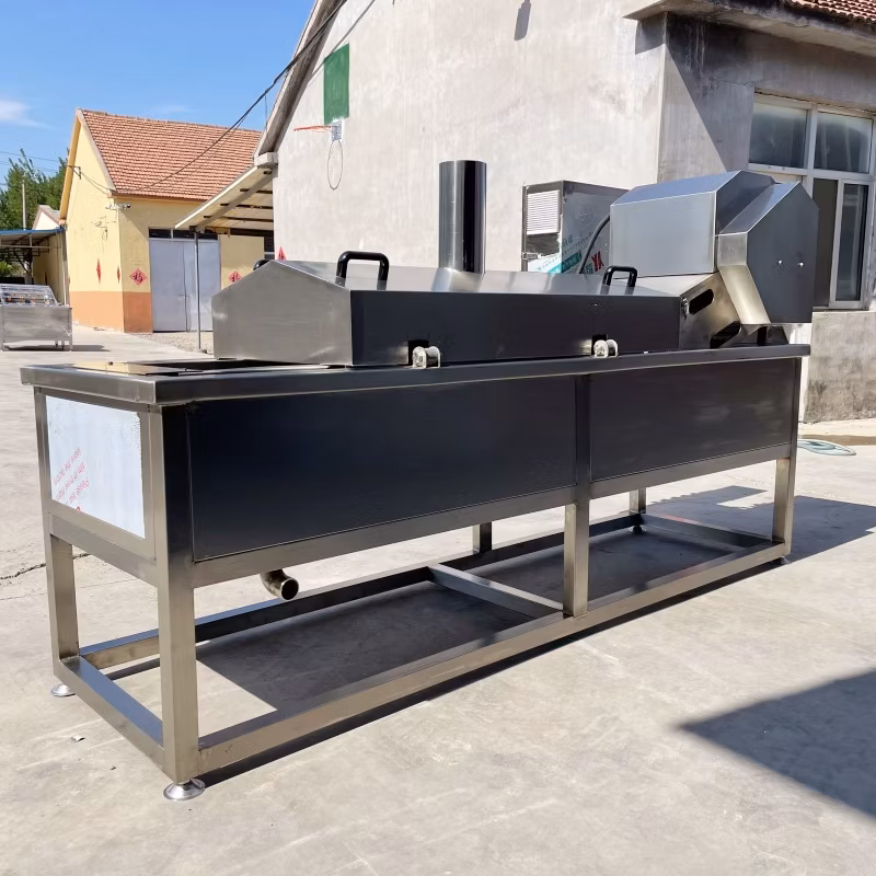 Industrial Gas Heating Chicken French Fries Deep Continuous Frying Machine Potato Banana Chips Electric Type Fryer Machine Price on Sale Food Snack Machinery