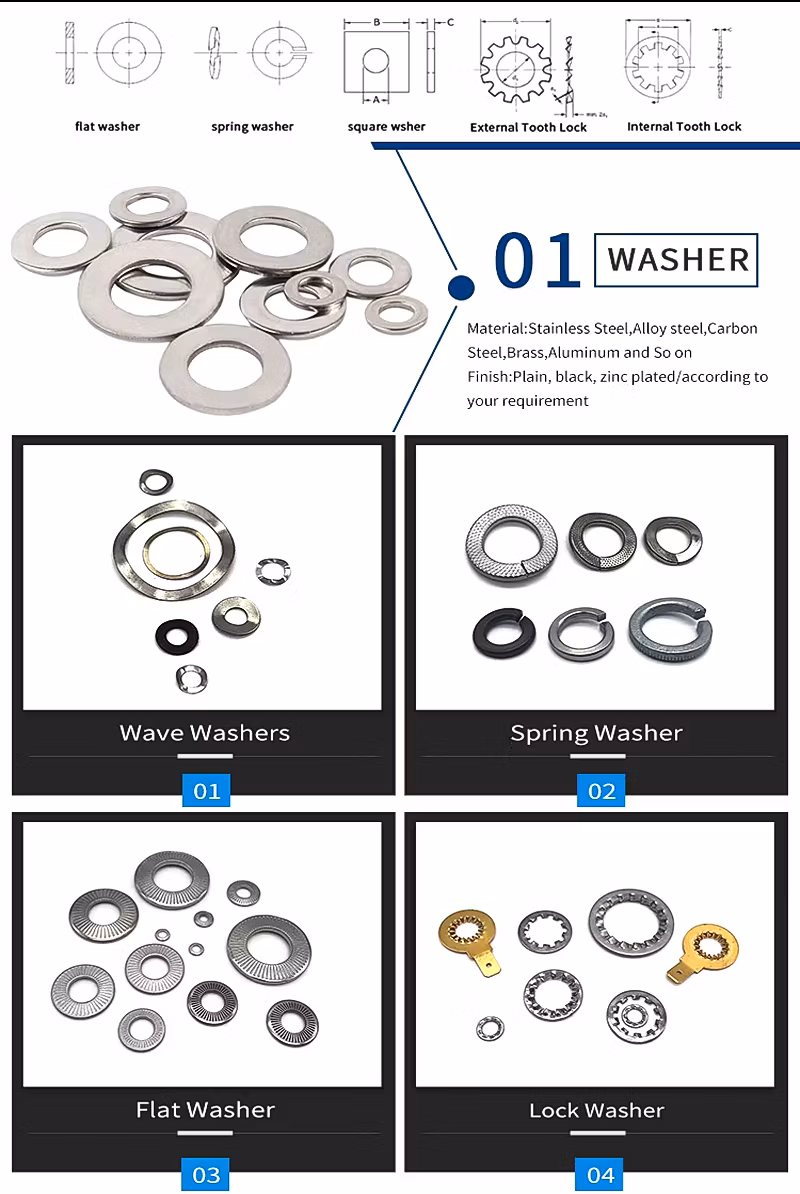 Customized Galvanized Metal Fastener Flat Gasket 1/4 5/16 3/8 ANSI Flat Lock Washer