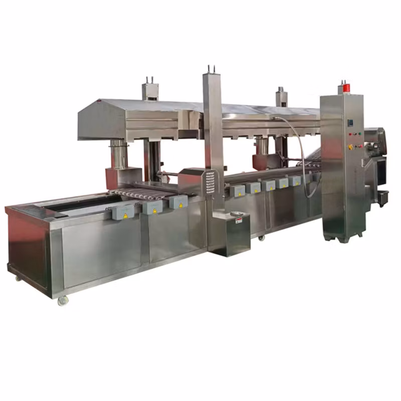 Industrial Gas Heating Chicken French Fries Deep Continuous Frying Machine Potato Banana Chips Electric Type Fryer Machine Price on Sale Food Snack Machinery