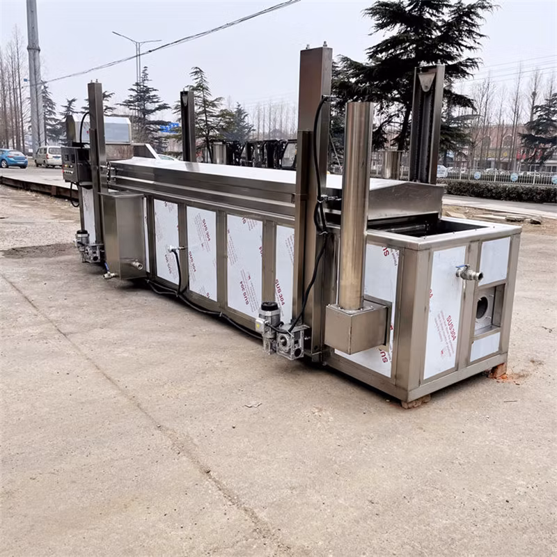Industrial Gas Heating Chicken French Fries Deep Continuous Frying Machine Potato Banana Chips Electric Type Fryer Machine Price on Sale Food Snack Machinery