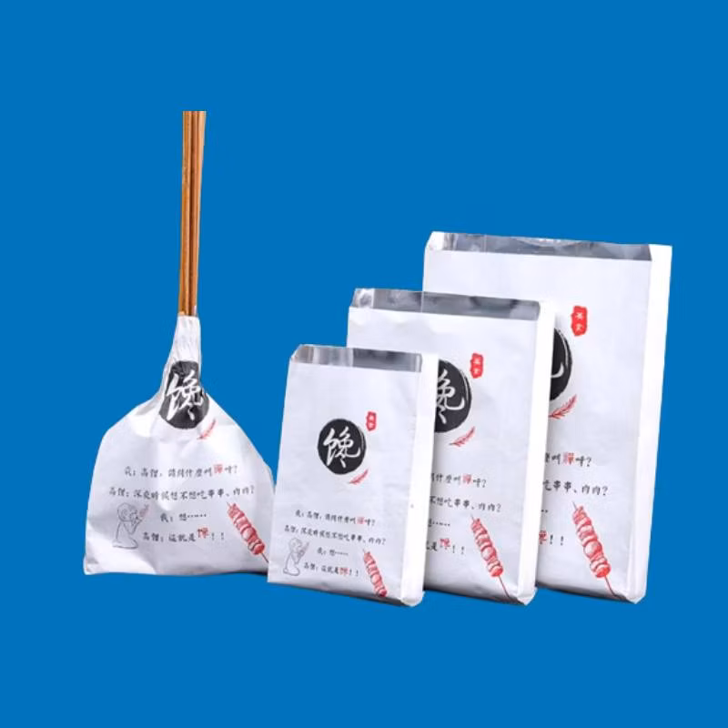 Custom Printed Aluminum Foil Lined Paper Bag for Burger Kebab Hot Dog