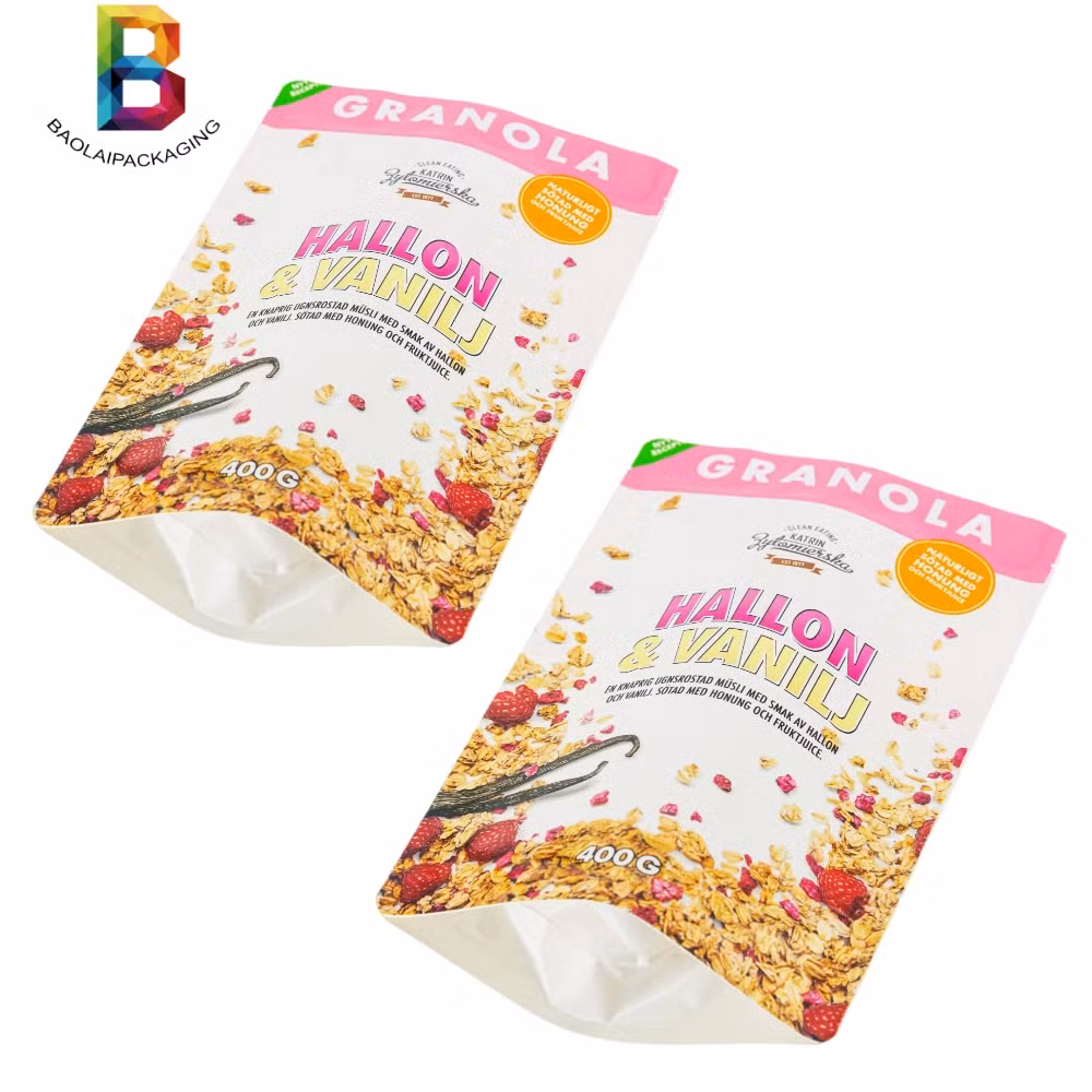 Eco Friendly Customized Print 300g Packaging Bag Recyclable Chip Stand up Pouch Snack Bag