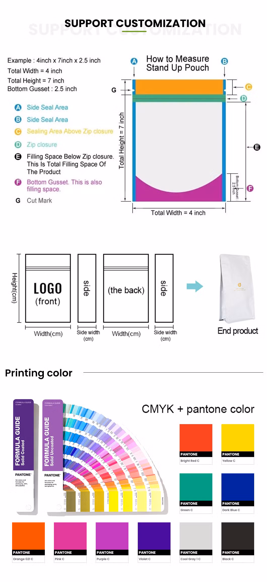 Customized Printed Plastic Flexible Aluminum Back Sealed Coconut Banana Potato Chips Bag