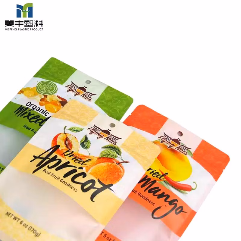 Food Grade High Barrier Heat Sealing Banana Chips Transparency Stand up Pouch Sachet Pouch Food Packaging Doypack