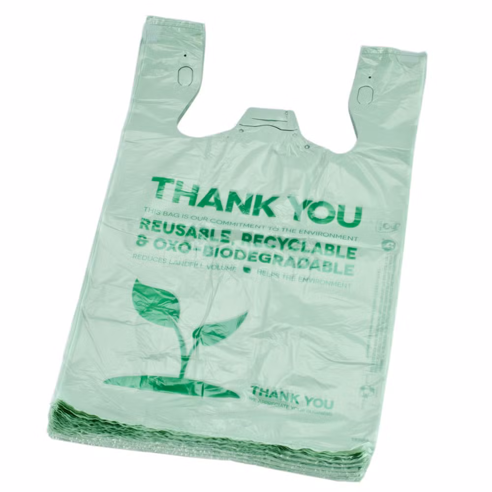 Manufacturer Restaurant Food Package Factory Color Printing Customization Compost Shopping Packing Vest Carry HDPE LDPE Biodegradable T-Shirt Bag Plastic Bag