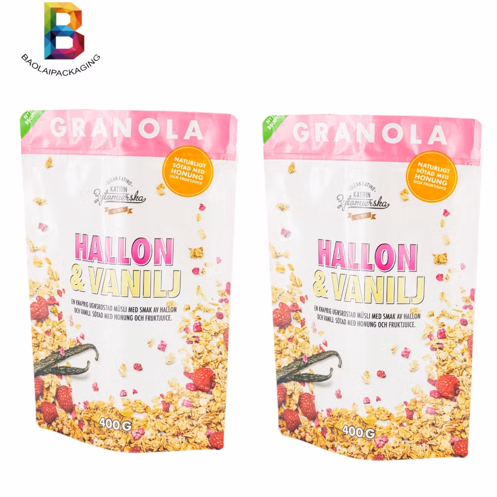 Eco Friendly Customized Print 300g Packaging Bag Recyclable Chip Stand up Pouch Snack Bag