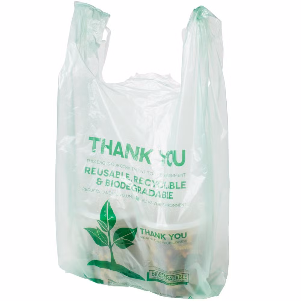 Manufacturer Restaurant Food Package Factory Color Printing Customization Compost Shopping Packing Vest Carry HDPE LDPE Biodegradable T-Shirt Bag Plastic Bag