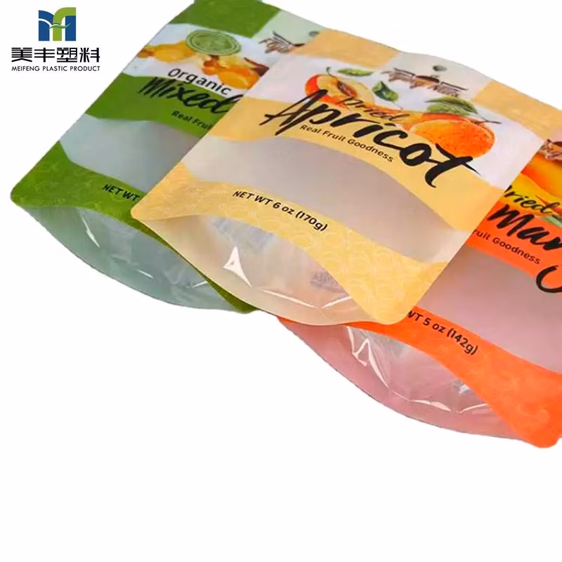 Food Grade High Barrier Heat Sealing Banana Chips Transparency Stand up Pouch Sachet Pouch Food Packaging Doypack