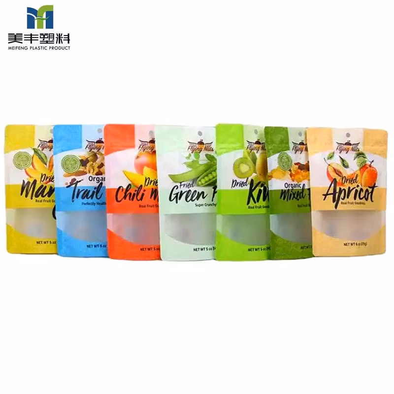 Food Grade High Barrier Heat Sealing Banana Chips Transparency Stand up Pouch Sachet Pouch Food Packaging Doypack