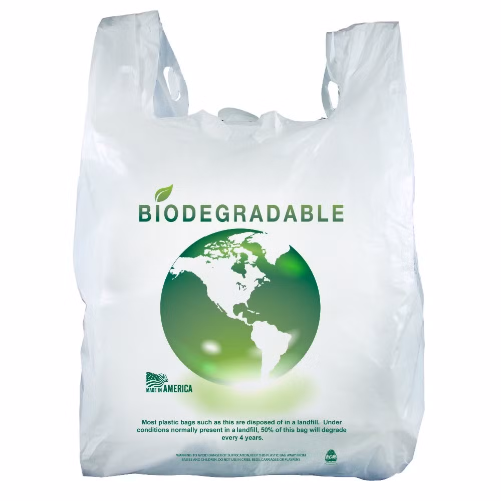 Manufacturer Restaurant Food Package Factory Color Printing Customization Compost Shopping Packing Vest Carry HDPE LDPE Biodegradable T-Shirt Bag Plastic Bag
