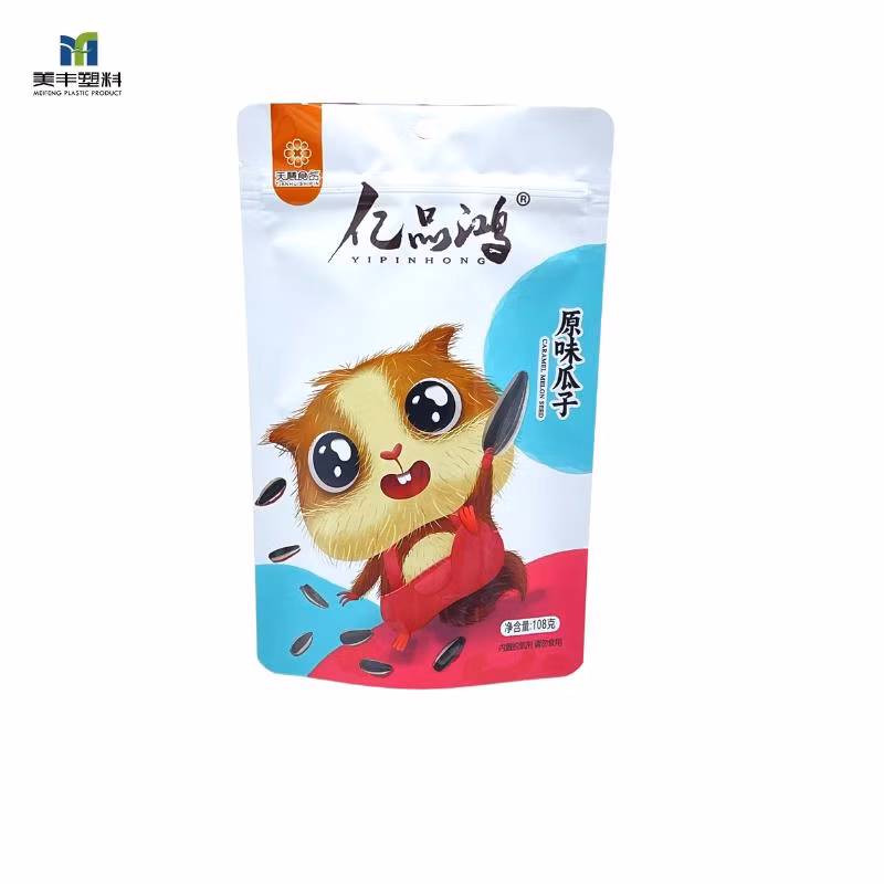 Stand up Aluminum Foil Nut Dried Fruit Snack Food Packaging Ziplock Bags