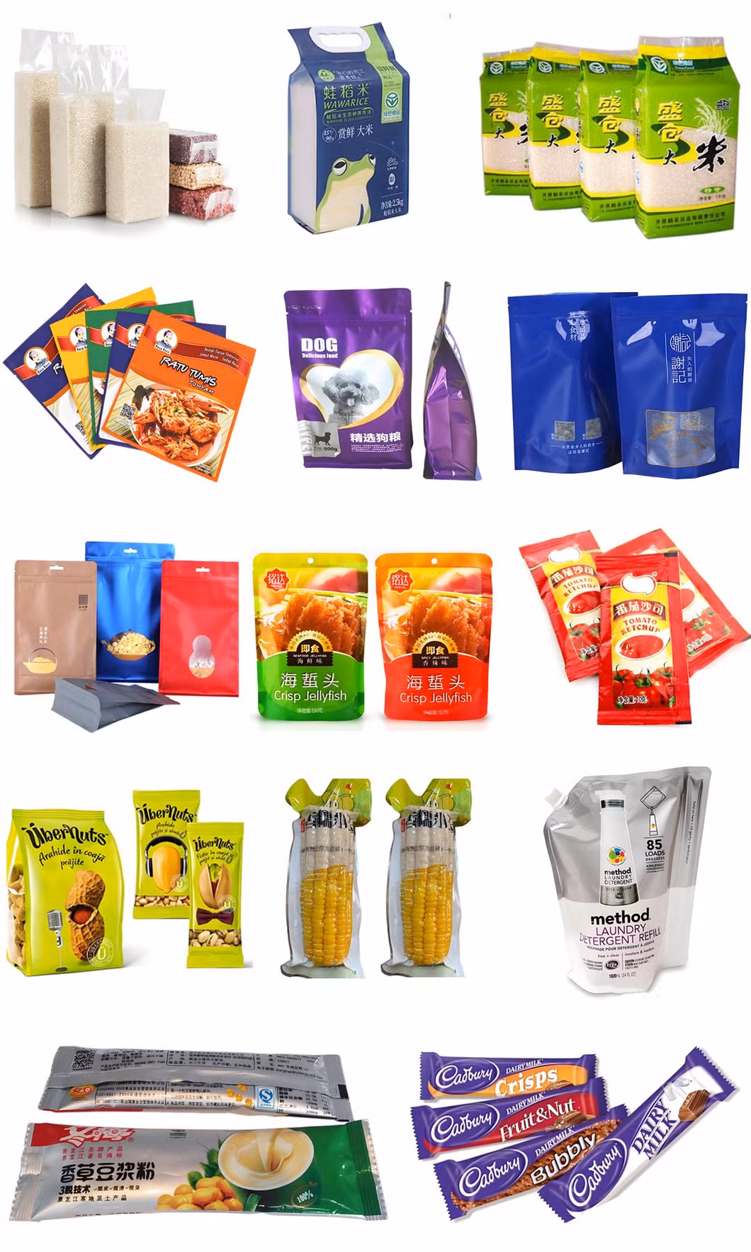 Wholesale Special Shape Injection Bag Plastic Packaging Bag Juice Jelly Heat Seal Bag for Detergent Disposable Shampoo Packaging Bag