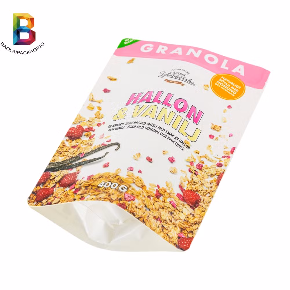 Eco Friendly Customized Print 300g Packaging Bag Recyclable Chip Stand up Pouch Snack Bag