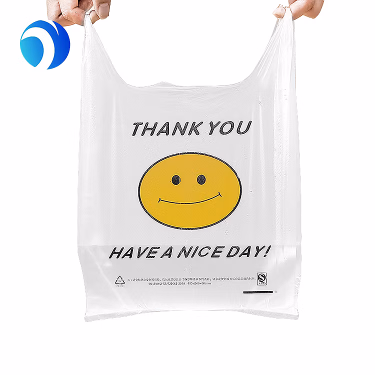 Manufacturer Restaurant Food Package Factory Color Printing Customization Compost Shopping Packing Vest Carry HDPE LDPE Biodegradable T-Shirt Bag Plastic Bag