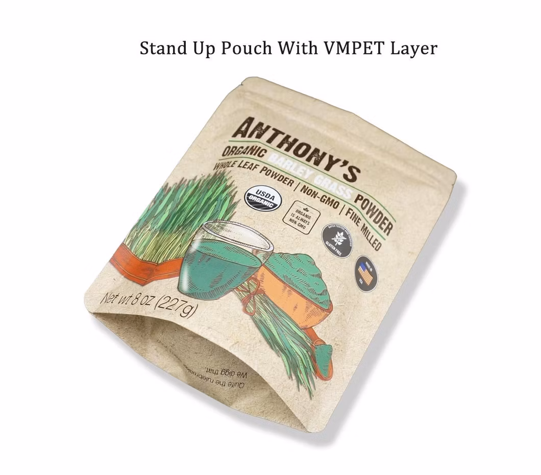 Customized Food Packing Mylar Bag Resealable Zip Lock Plastic Stand up Pouches