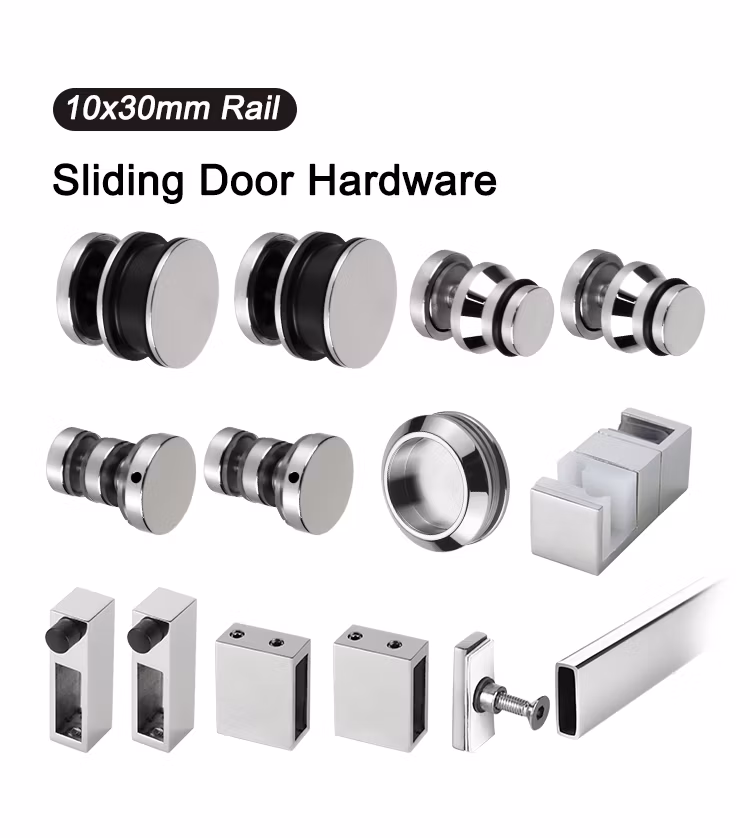 10X30 Rail Sliding Door System Frameless Glass Door Hardware with Cover Cap