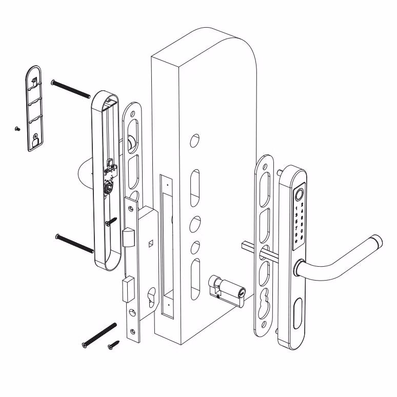 Ttlock Smart Aluminum Door Fingerprint Password Narrow Gate Digital Smart Lock for Sliding Glass Door