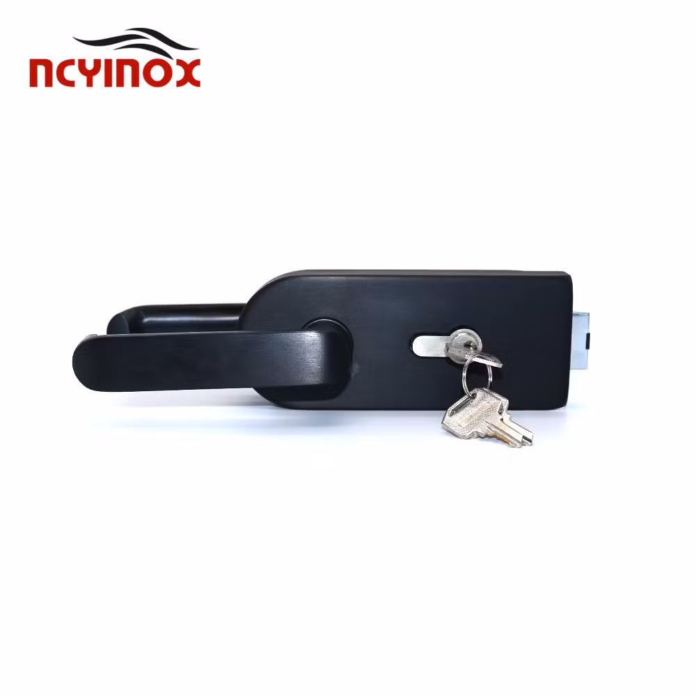 High Quality Black Glass Door Handle with Brass Key Lock Lock Door Handle Commercial Door Locksglass Door Lock Handle Glass Door Lock